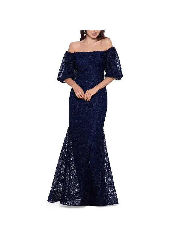 Petites Womens Lace Maxi Evening Dress Tunics Luxurious premium