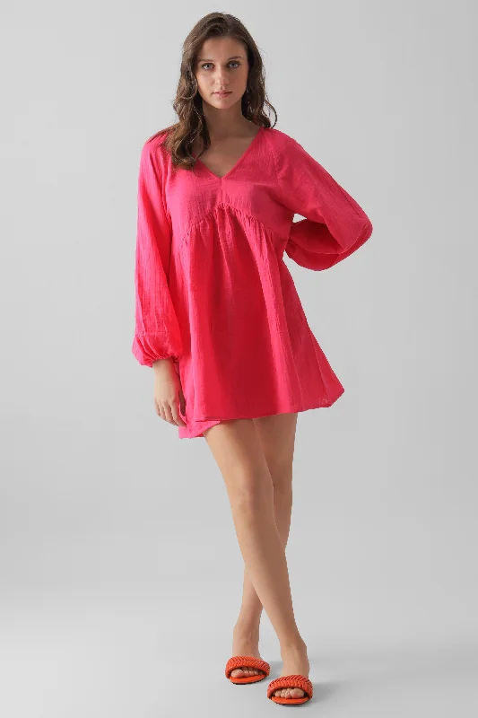 Karmen Dress : Fuscia Pink Tunics Short Trendy