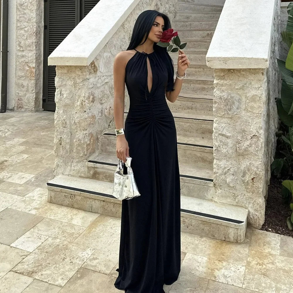 Bonnyshow Black Maxi Beach Dress for Women Elegant Sleeveless Casual Loose Holiday Dresses Summer Fashion Ruched Party Dress White Tunics Lace romantic Bonnyshow Black Maxi Beach Dress for Women Elegant Sleeveless Casual Loose Holiday Dresses Summer Fashion Ruched Party Dress White Tunics Lace romantic