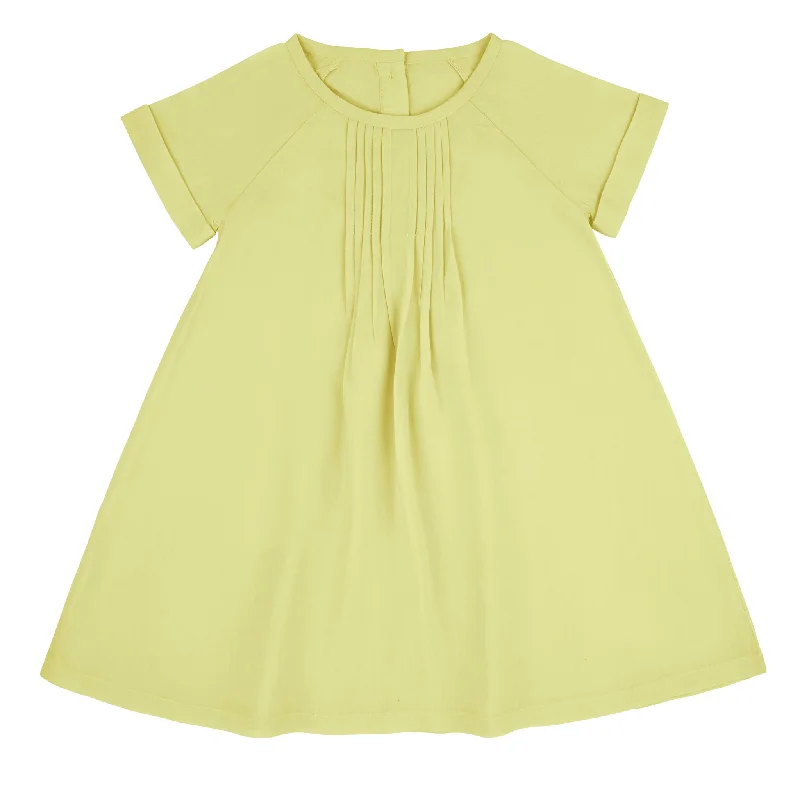Pin tuck yellow dress by Ra & Da Tunics stripes playful