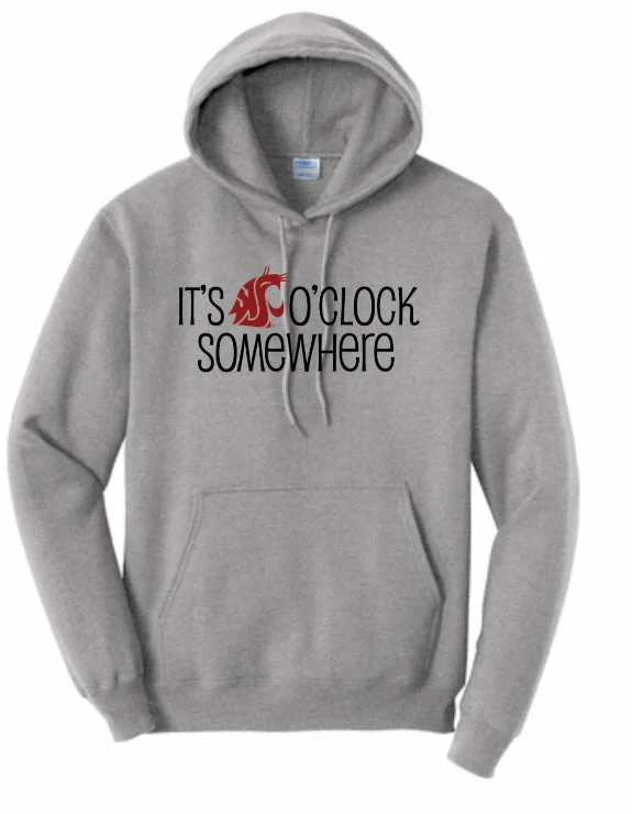 Unisex It's Coug O'Clock Somewhere Grey Sweatshirt Hoodie Dress Longline Feminine