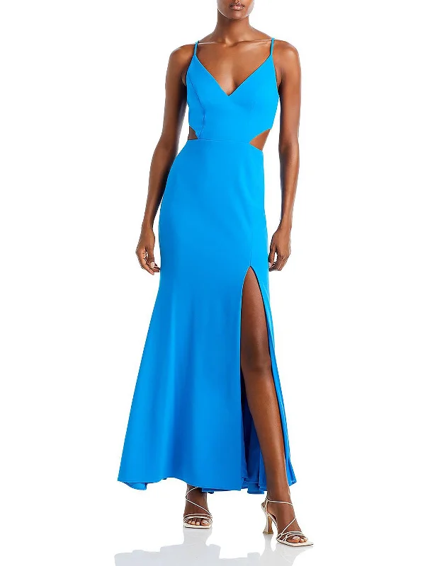 Womens Side Slit Maxi Evening Dress Tunics Canvas sturdy