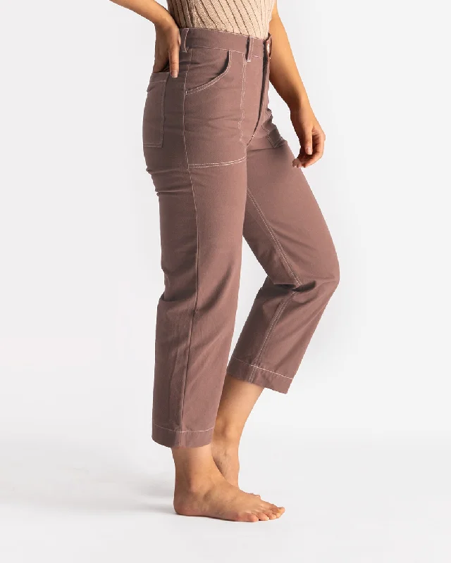 Cargo Pants (Clay) Trendy Wide-Leg Pants