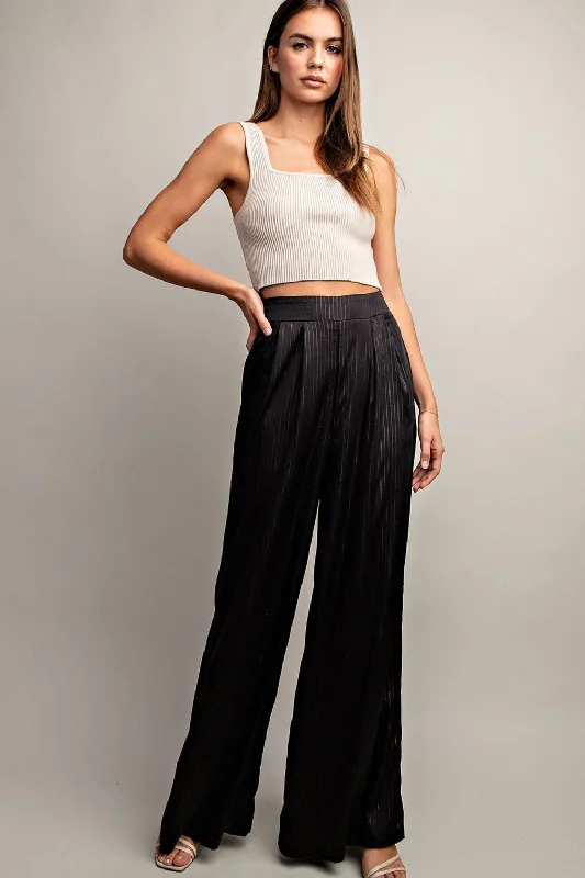 Wide Leg Pintuck Pants Comfortable Jogging Pants