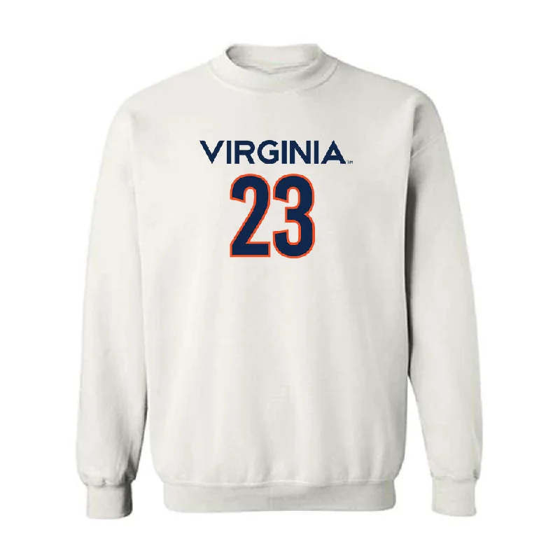 Virginia - NCAA Women's Basketball : Payton Dunbar - Replica Shersey Crewneck Sweatshirt Hoodie with Color Block Contrast Stylish Virginia - NCAA Women's Basketball : Payton Dunbar - Replica Shersey Crewneck Sweatshirt Hoodie with Color Block Contrast Stylish