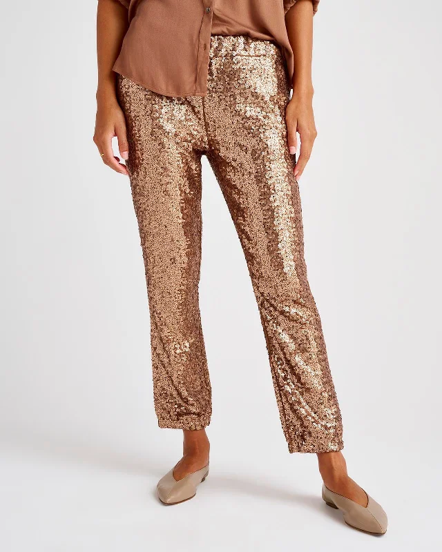 Oxford Sequin Pant High-Waist Trousers