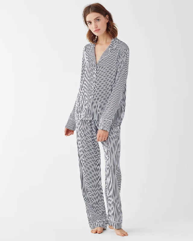Woven PJ Pant Set Wide-Legged Palazzos