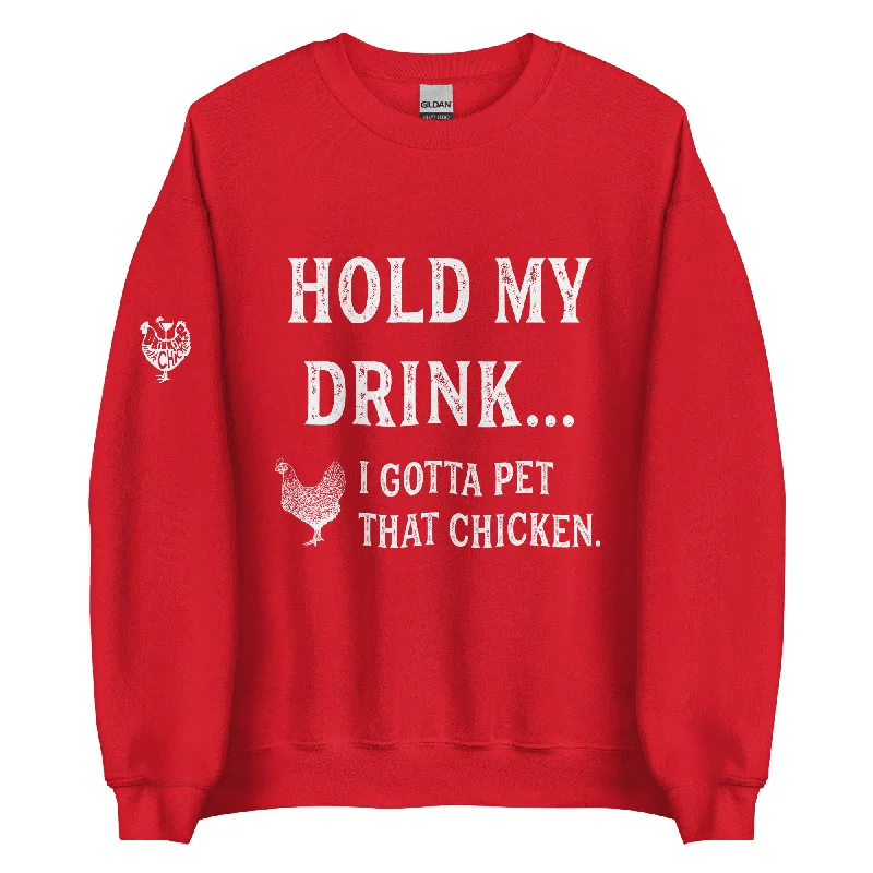 Hold My Drink Sweatshirt Zip Hoodie Drawstring Kangaroo Pocket