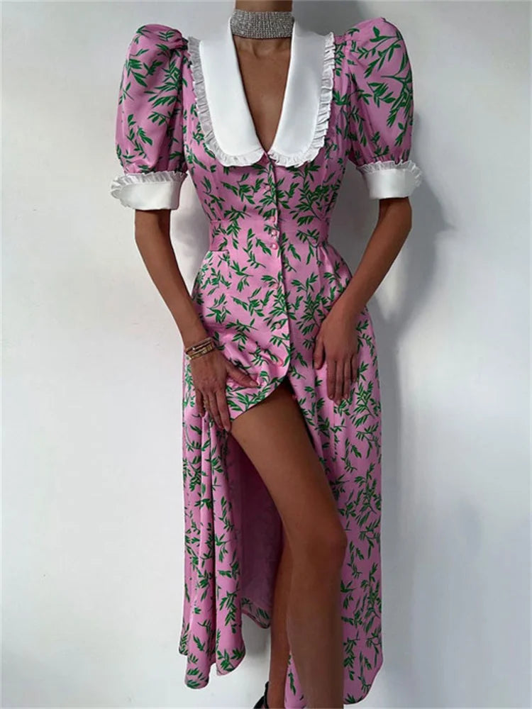 Bonnyshow Fashion Elegant Printed Maxi Dress For Women Slim Short Sleeve Fashion High Waist Party Dress Casual Summer Female Dress Crew Neckline Casual Bonnyshow Fashion Elegant Printed Maxi Dress For Women Slim Short Sleeve Fashion High Waist Party Dress Casual Summer Female Dress Crew Neckline Casual