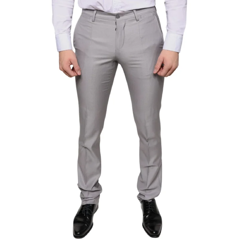 Dolce & Gabbana Light Gray Wool Dress Pants Soft Sweatpants Style
