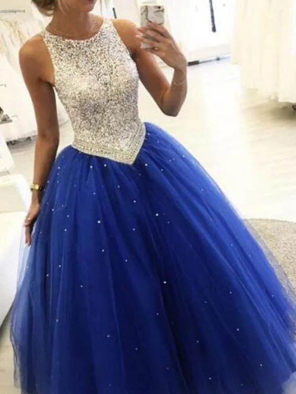 A-line Royal Blue Beaded Ball Gown Prom Party Dresses,Cheap Prom Dresses,PDY0520 Tunics Timeless classic