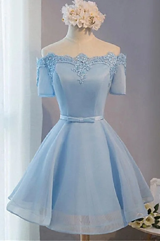A Line Off The Shoulder Homecoming Dress Tulle Party Dress Tunics Essential wardrobe