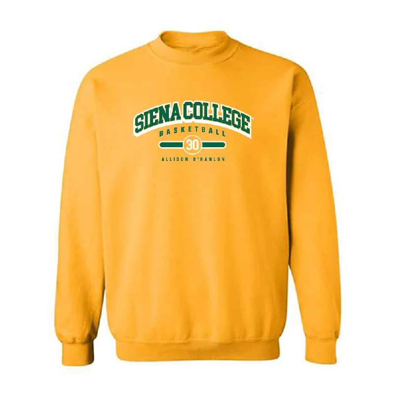 Siena - NCAA Women's Basketball : Allison O'Hanlon - Classic Fashion Shersey Crewneck Sweatshirt Hoodie with Earth Tones Natural Calm Siena - NCAA Women's Basketball : Allison O'Hanlon - Classic Fashion Shersey Crewneck Sweatshirt Hoodie with Earth Tones Natural Calm