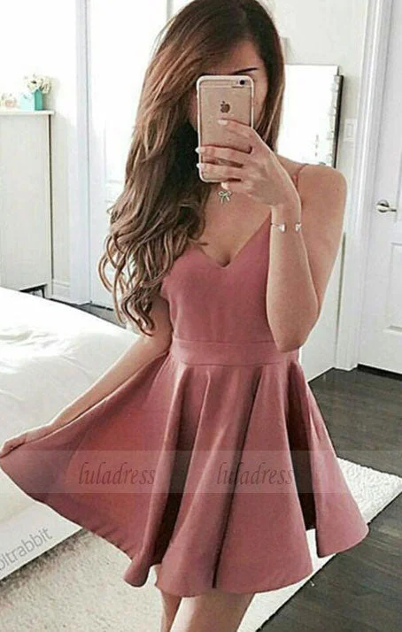 Sexy Prom Dress Party Dress, A-line V-neck Cocktail Dress, Mini Short Prom Dresses Tunics Versatile functional
