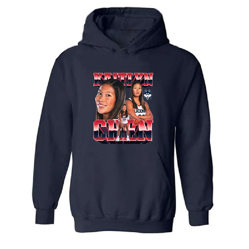 UConn - NCAA Women's Basketball : Kaitlyn Chen - Player Collage Hooded Sweatshirt Hoodie with Zipper Versatile Modern UConn - NCAA Women's Basketball : Kaitlyn Chen - Player Collage Hooded Sweatshirt Hoodie with Zipper Versatile Modern
