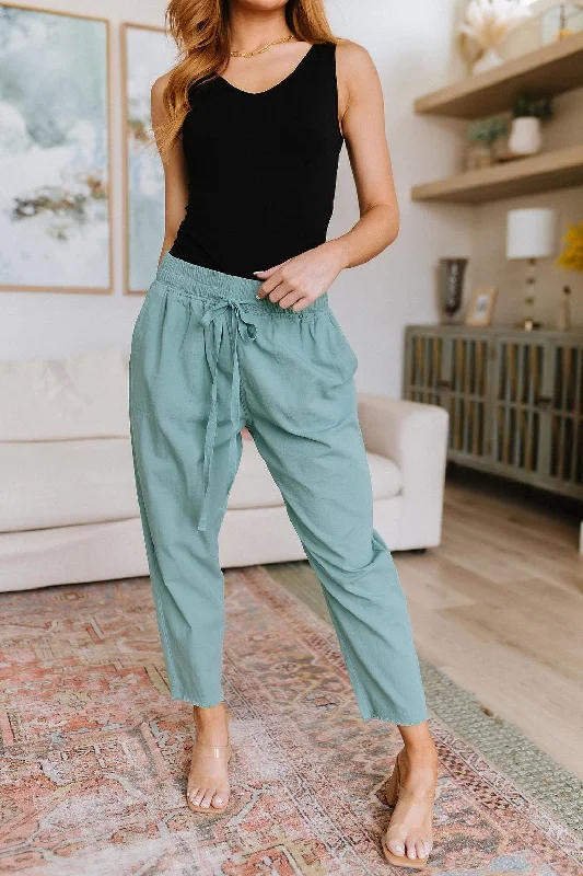 Hazel Blues® |  Love Me Dearly High Waisted Pants in Jade Formal Slim Pants