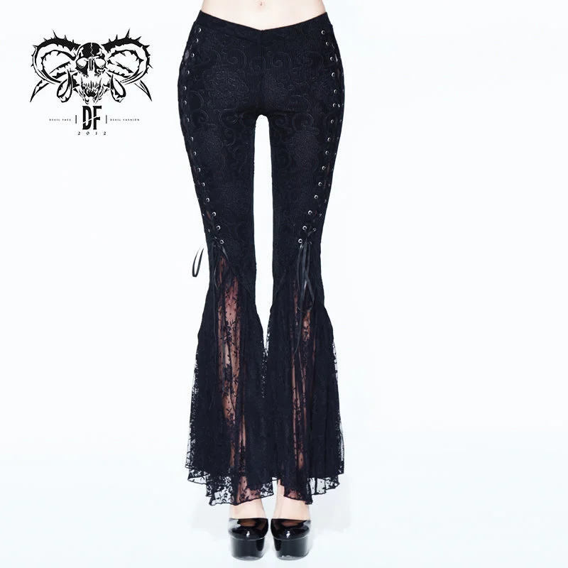 PT084 Women pleated palace pattern velveteen lace bell-bottomed pants High-Waist Jeans PT084 Women pleated palace pattern velveteen lace bell-bottomed pants High-Waist Jeans
