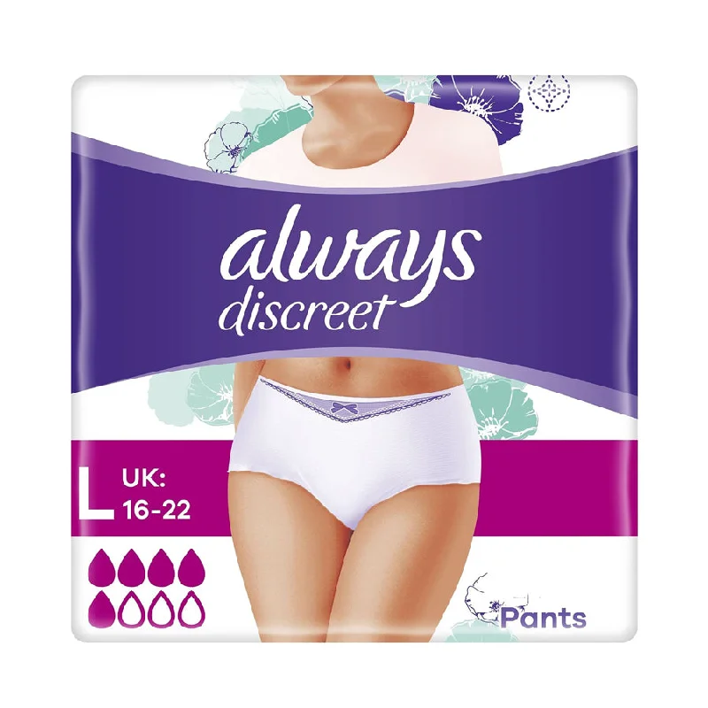 Always Discreet Incontinence Pants Large (7 Pack) Cozy Knit Pants