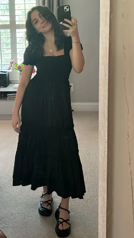 Simple Black A-Line Party Dress Fashion Vacation Dress, D206 Tunics Trousers formal