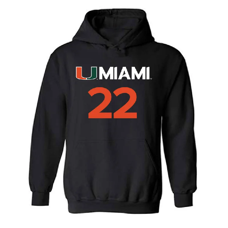 Miami - NCAA Women's Basketball : Simone Pelish - Replica Shersey Hooded Sweatshirt Hoodie with Full-Zip Functional Layering