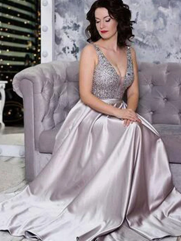 Elegant V Neck Silver Sequins Ball Gowns,Long Prom Dress,Evening Party Dress ,PDY0379 Tunics Leisure comfortable Elegant V Neck Silver Sequins Ball Gowns,Long Prom Dress,Evening Party Dress ,PDY0379 Tunics Leisure comfortable