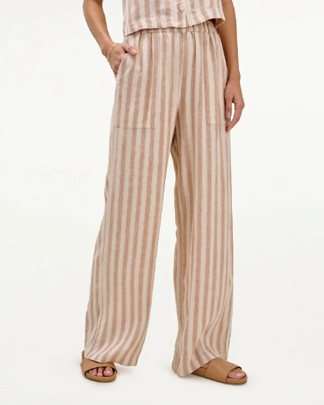 Mary Lawless Lee x Splendid Stripe High-Waisted Wide Leg Pant Soft Stretch Leggings