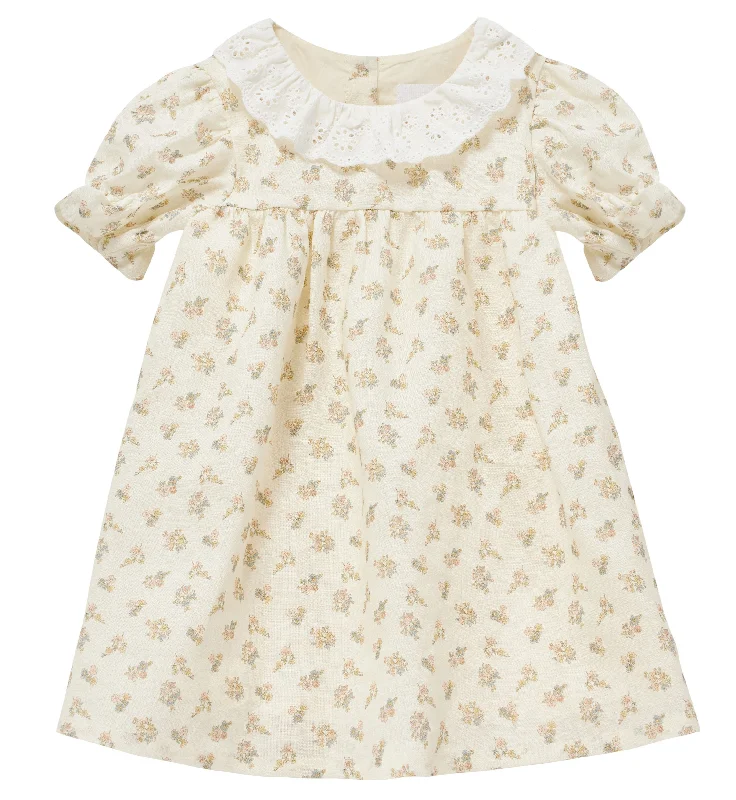 Frankie cream flower dress by C'era Una Volta Tunics Prom sequined