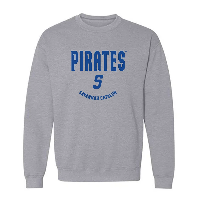 Seton Hall - NCAA Women's Basketball : Savannah Catalon - Fashion Shersey Crewneck Sweatshirt Hoodie with Hem Lace Feminine Delicate