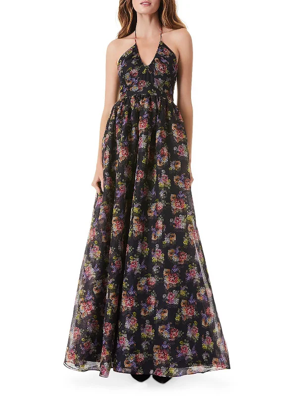 Saori Womens Halter Maxi Evening Dress Maxi Flowy Bohemian