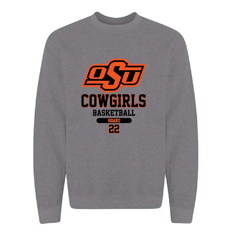 Oklahoma State - NCAA Women's Basketball : Macey Huard - Classic Fashion Shersey Crewneck Sweatshirt Hoodie with Hem Raw Edge Edgy Unfinished