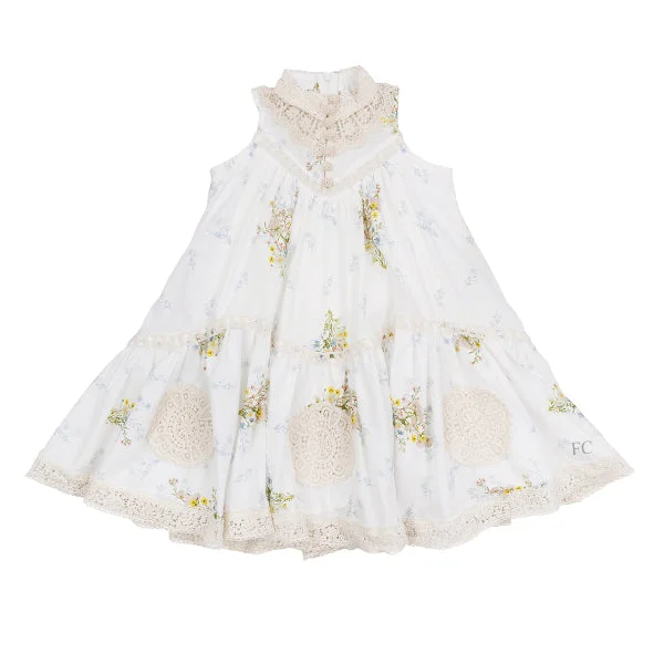 Doily applique sleeveless spring voile dress by Petite Amalie Tunics Cozy comfortable Doily applique sleeveless spring voile dress by Petite Amalie Tunics Cozy comfortable