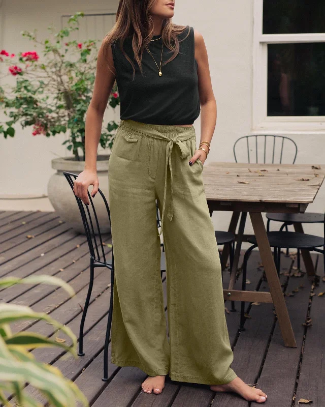 Splendid x Rachelove Wide-Leg Pants Formal Linen Trousers