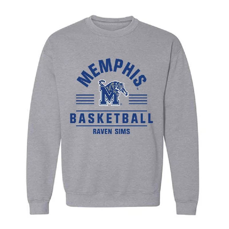 Memphis - NCAA Women's Basketball : Raven Sims - Classic Fashion Shersey Crewneck Sweatshirt Hoodie with Hem Frayed Vintage Worn