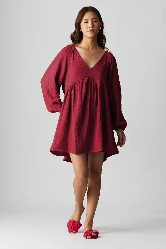 Karmen Dress : Crimson Tunics Fall fleece