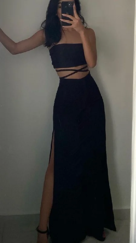Sexy Black Strapless A-Line Simple Long Evening Party Dress, D250 Tunics Fashionable trendy Sexy Black Strapless A-Line Simple Long Evening Party Dress, D250 Tunics Fashionable trendy