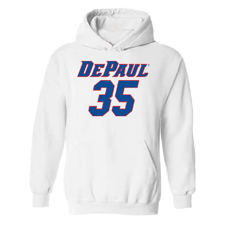 DePaul - NCAA Women's Basketball : Emory Klatt - Replica Shersey Hooded Sweatshirt Hoodie with Strings Custom Fit Adjustable