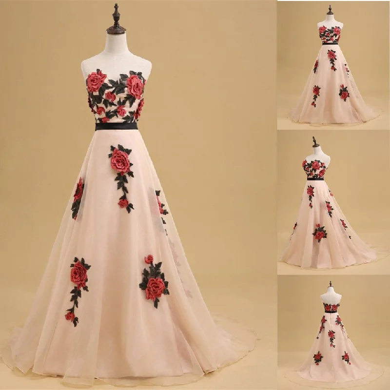 Newest Straight across Print evening dress with trailing, A-line long prom dresses,Evening Party Dress.PDY0245 Glittery Long Formal