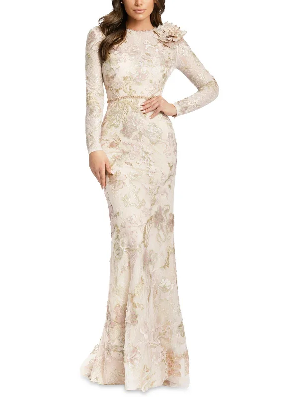 Womens Embroidered Long Evening Dress Tunics Trendy modern