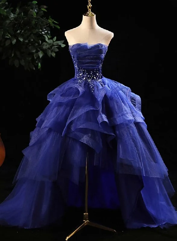 Royal Blue Strapless High-Low A-Line Evening Gown Party Dress MD7749 Tunics Favorite customer Royal Blue Strapless High-Low A-Line Evening Gown Party Dress MD7749 Tunics Favorite customer