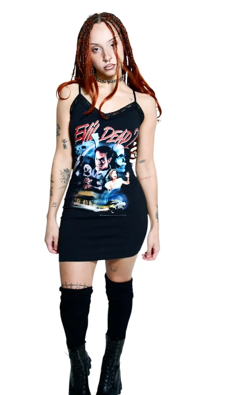 Evil Dead Lace Strap Dress Tunics Lace romantic