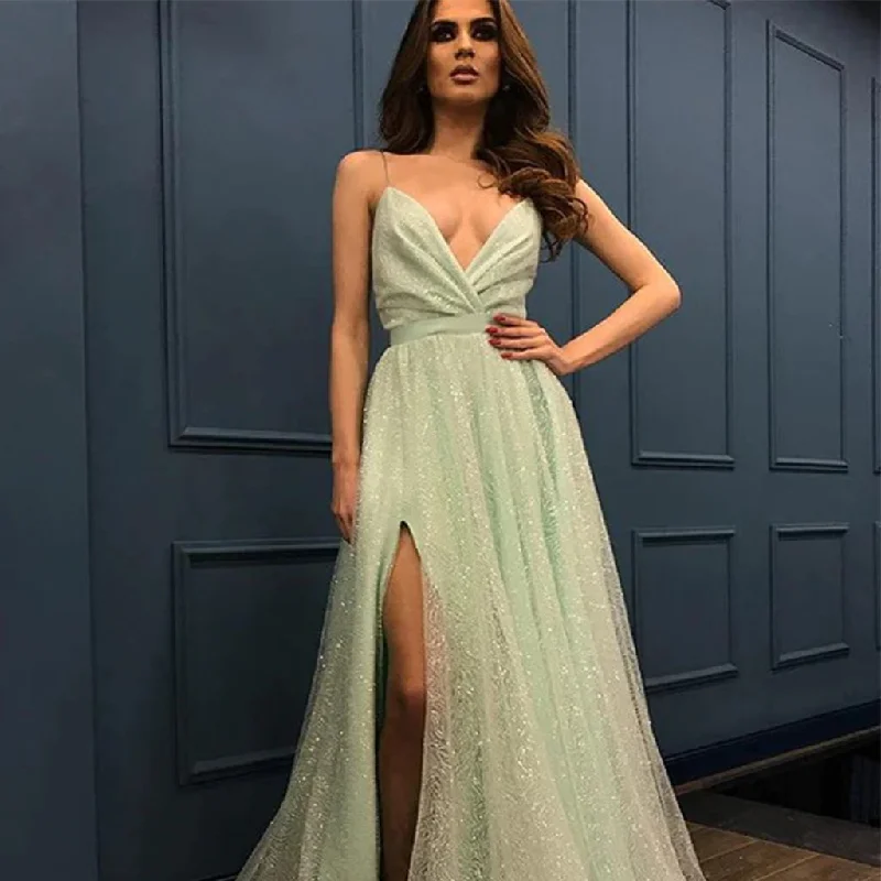 Simple V-Neck Tulle Side Slit Prom Dress Bridal Dress,Party Dresses,PDY0322 Tunics Print Colorful Simple V-Neck Tulle Side Slit Prom Dress Bridal Dress,Party Dresses,PDY0322 Tunics Print Colorful
