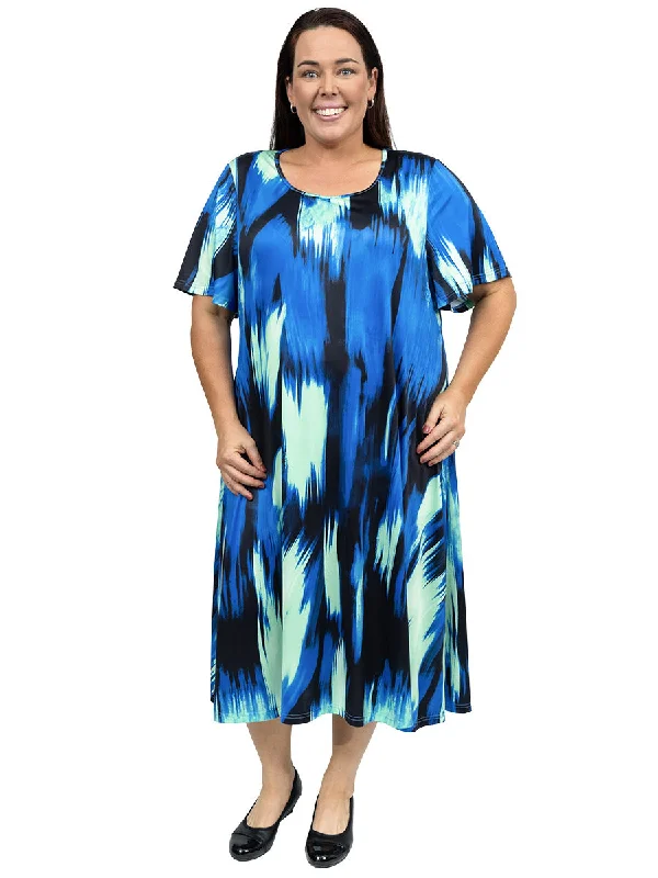 Presley Dress - Blue Print Tunics Solid Classic