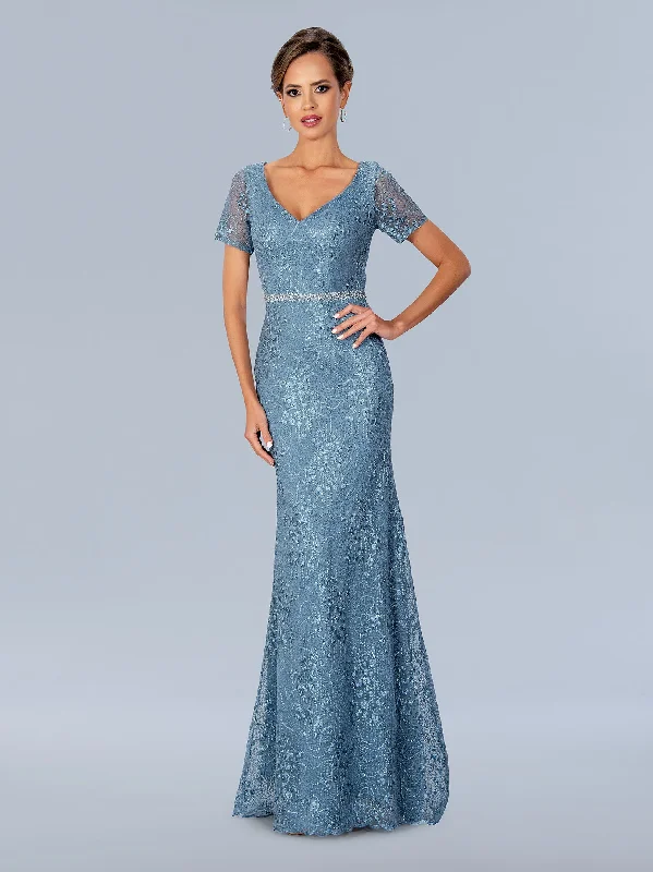 Stella Couture 23325 Mother of the Bride Dress Illusion Sleeves Scalloped Hem Evening Dress Tunics Silk luxurious Stella Couture 23325 Mother of the Bride Dress Illusion Sleeves Scalloped Hem Evening Dress Tunics Silk luxurious