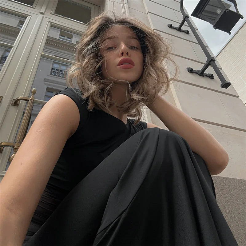 Bonnyshow black mesh patchwork maxi dress for women elegant sleeveless slim evening party dresses summer sexy sheer holiday outfits Tunics Mesh breathable Bonnyshow black mesh patchwork maxi dress for women elegant sleeveless slim evening party dresses summer sexy sheer holiday outfits Tunics Mesh breathable