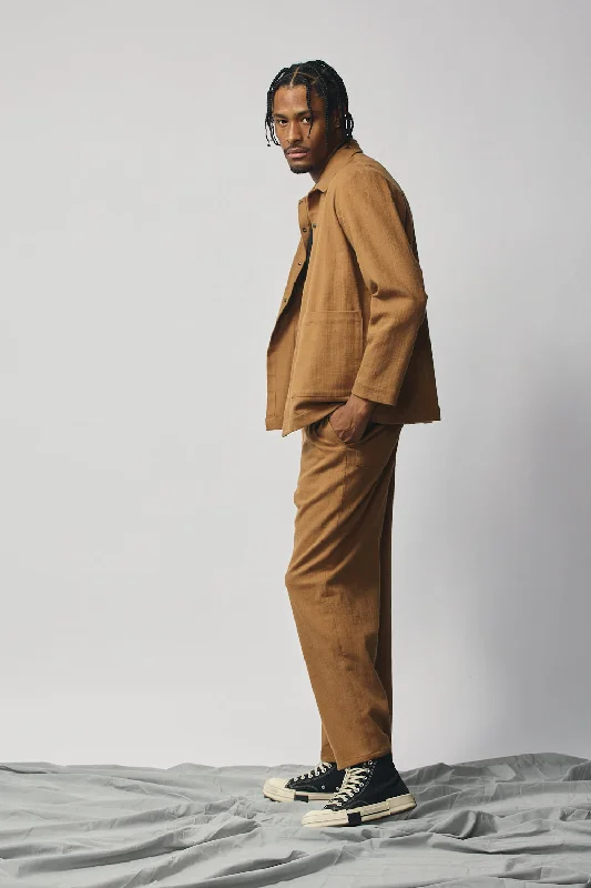 Gender-Neutral Column Pant (Camel) Classic Straight-Leg Pants