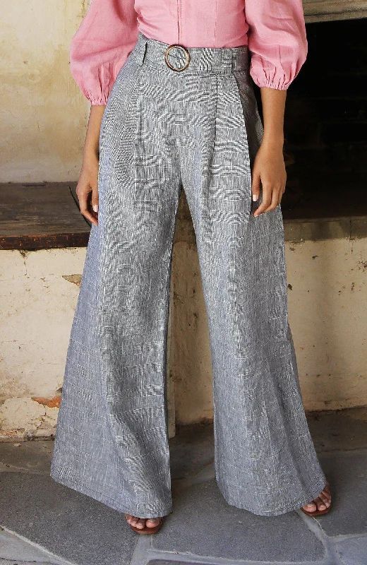 Dahlia Pant (Check) Elegant Wool Trousers