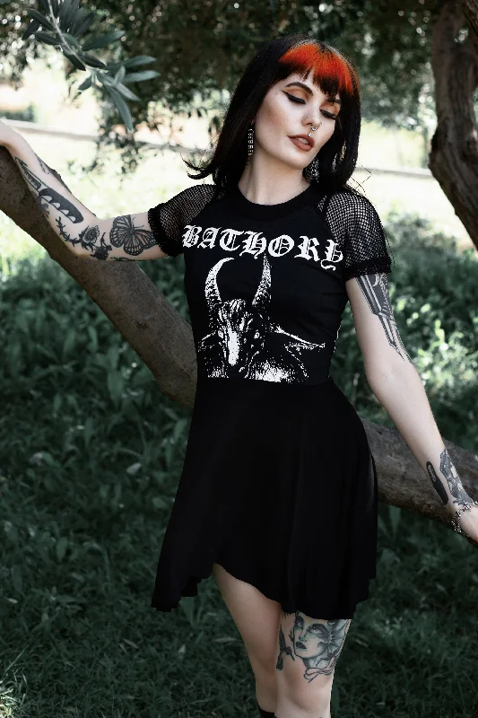 Bathory Fishnet Baby Doll Dress Tunics Fashionable trendy