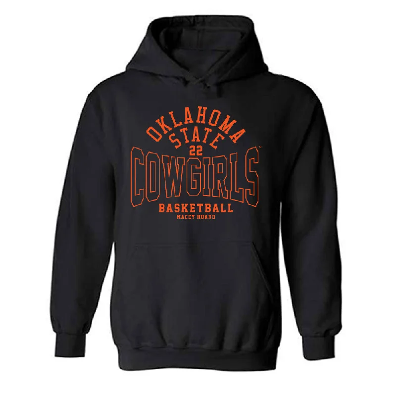Oklahoma State - NCAA Women's Basketball : Macey Huard - Classic Fashion Shersey Hooded Sweatshirt Hoodie with Hem Contrast Bold Stylish