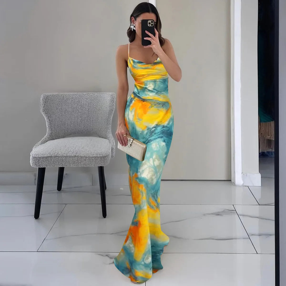 Bonnyshow Fashion Tie Dye Maxi Dress Women Elegant Spaghetti Strap Slim Evening Party Dresses Summer Sexy Backless Beach Holiday Dress Tunics Formal black Bonnyshow Fashion Tie Dye Maxi Dress Women Elegant Spaghetti Strap Slim Evening Party Dresses Summer Sexy Backless Beach Holiday Dress Tunics Formal black
