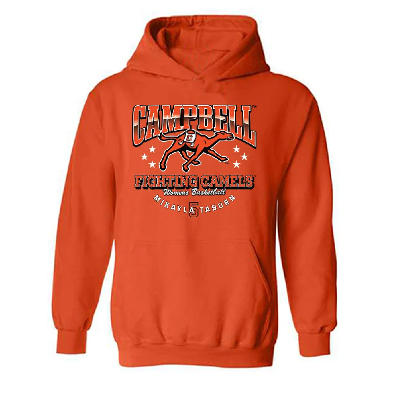 Campbell - NCAA Women's Basketball : Mikayla Taborn - Classic Fashion Shersey Hooded Sweatshirt Hoodie with Hem Fringe Bohemian Relaxed